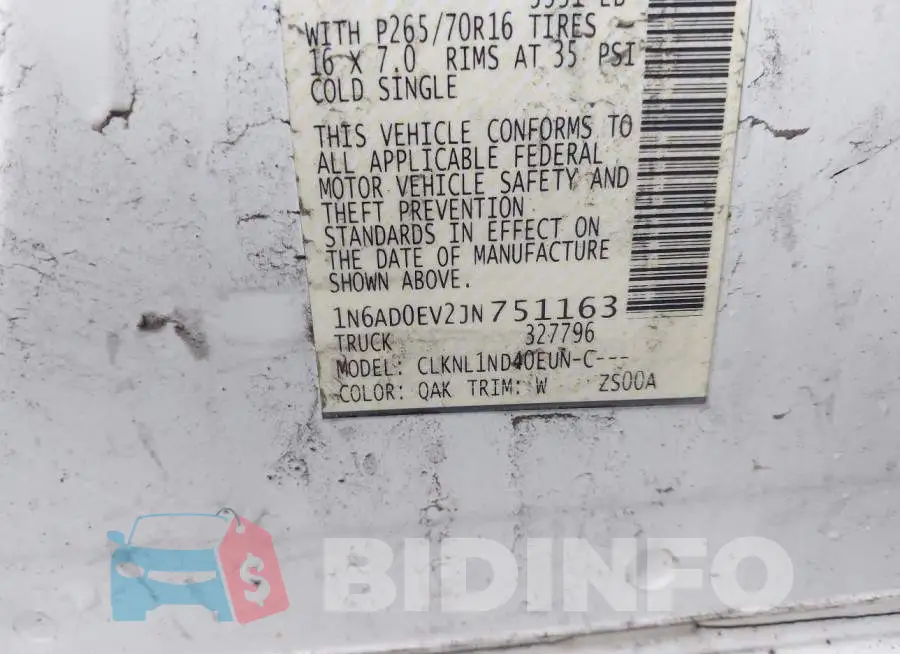 1N6AD0EV2JN751163 Photo# 9