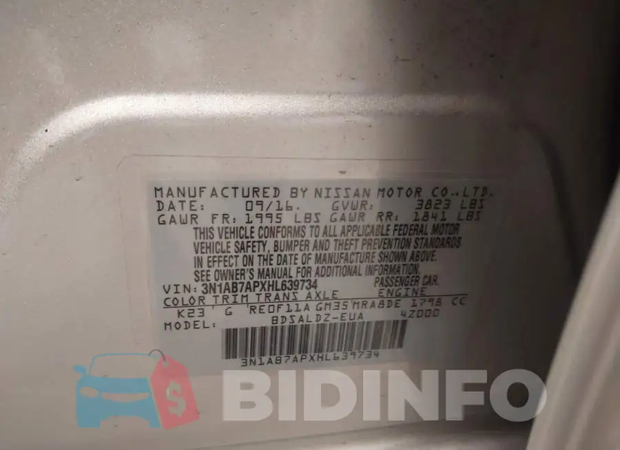 3N1AB7APXHL639734 Photo# 9