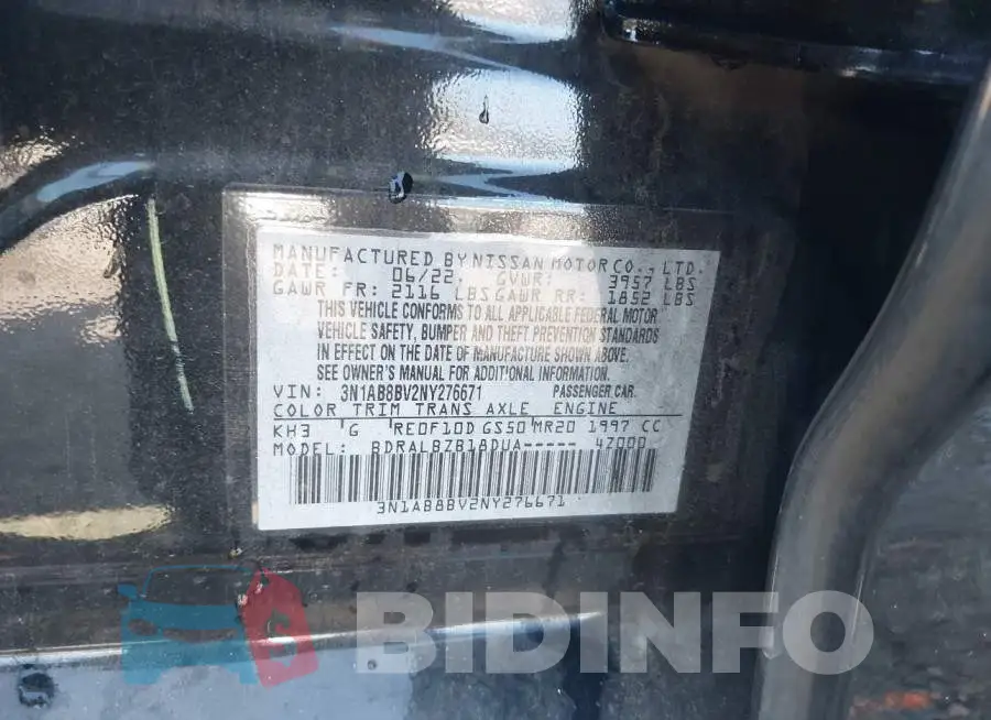 3N1AB8BV2NY276671 Photo# 9