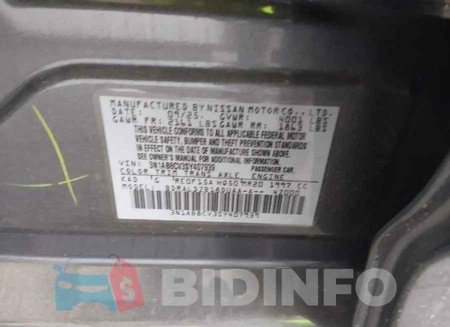 3N1AB8CV3SY407939 Photo# 9