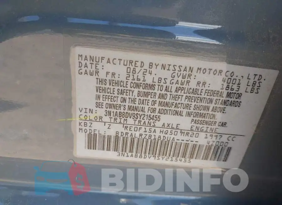 3N1AB8DV9SY215455 Photo# 9