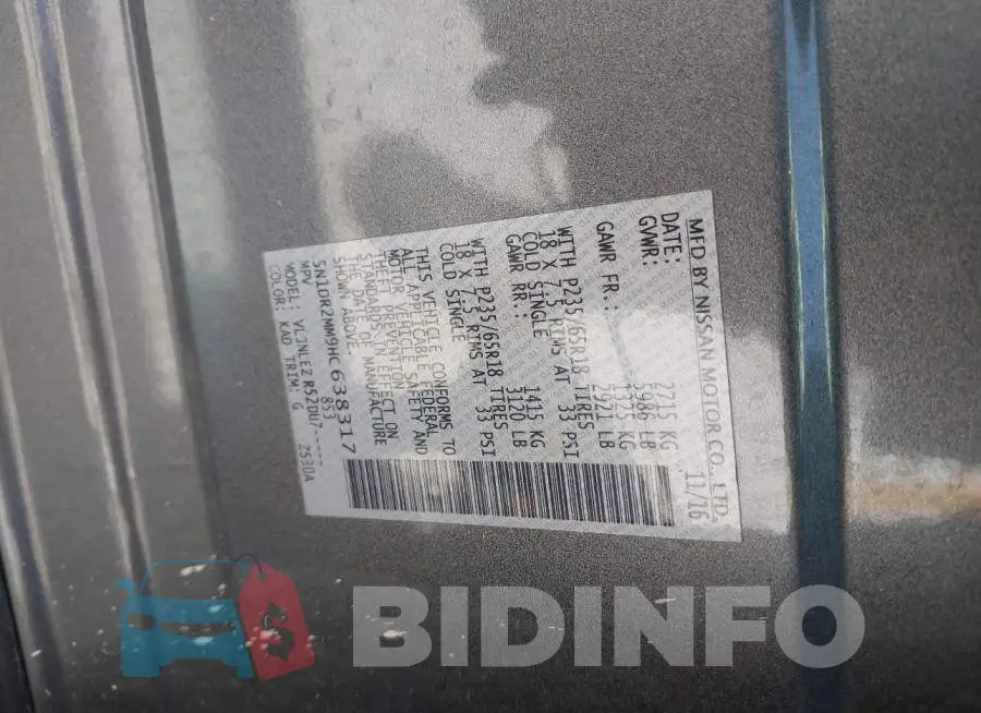 5N1DR2MM9HC638317 Photo# 9