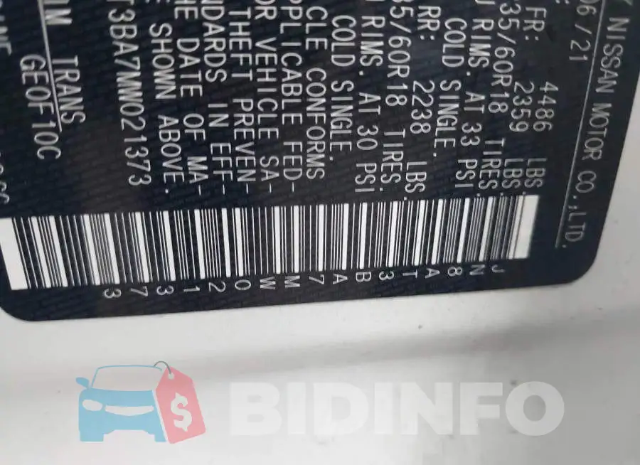 JN8AT3BA7MW021373 Photo# 9