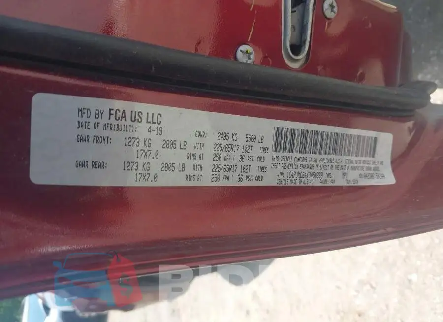 1C4PJMCB4KD450889 Photo# 9