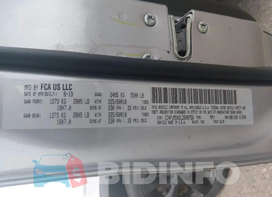 1C4PJMDX2LD509756 Photo# 9