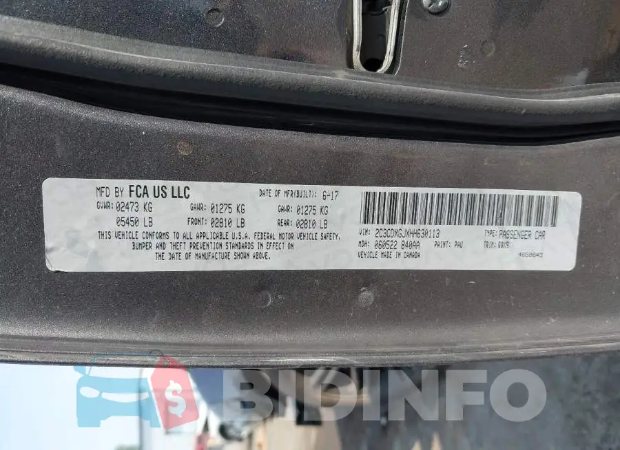 2C3CDXGJXHH630113 Photo# 9