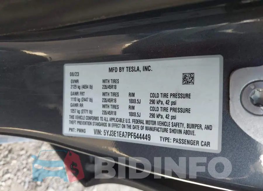 5YJ3E1EA7PF644449 Photo# 9