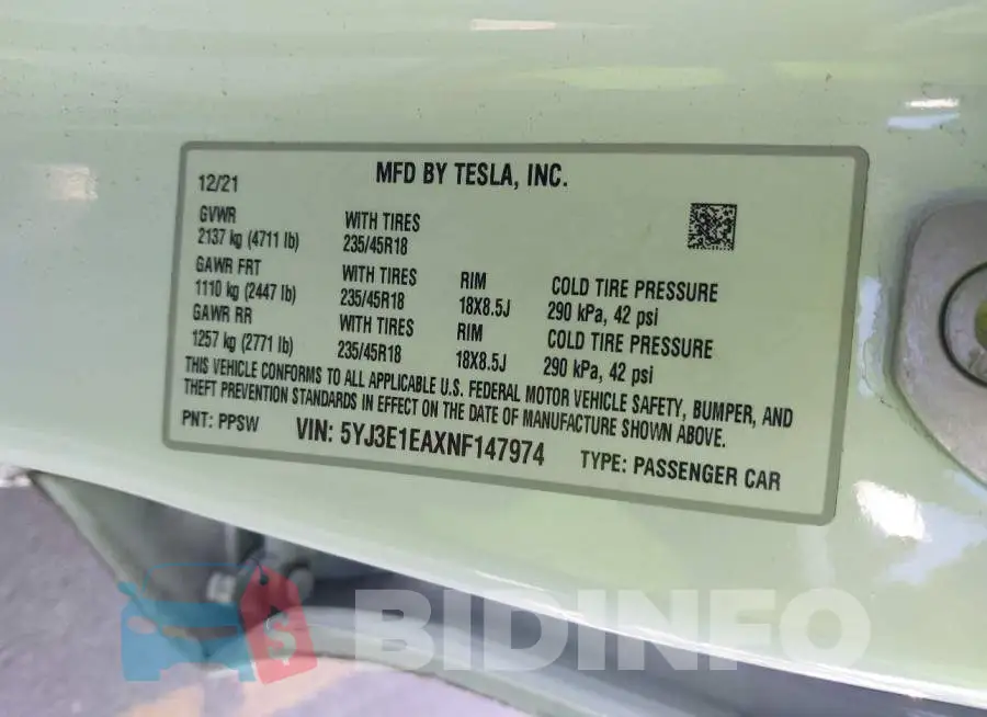 5YJ3E1EAXNF147974 Photo# 9