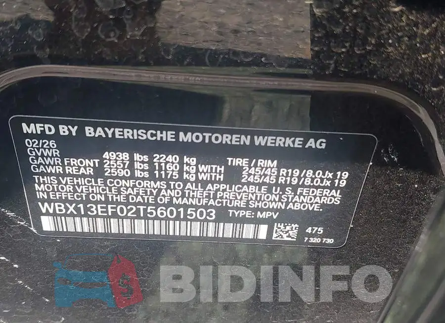 WBX13EF02T5601503 Photo# 9