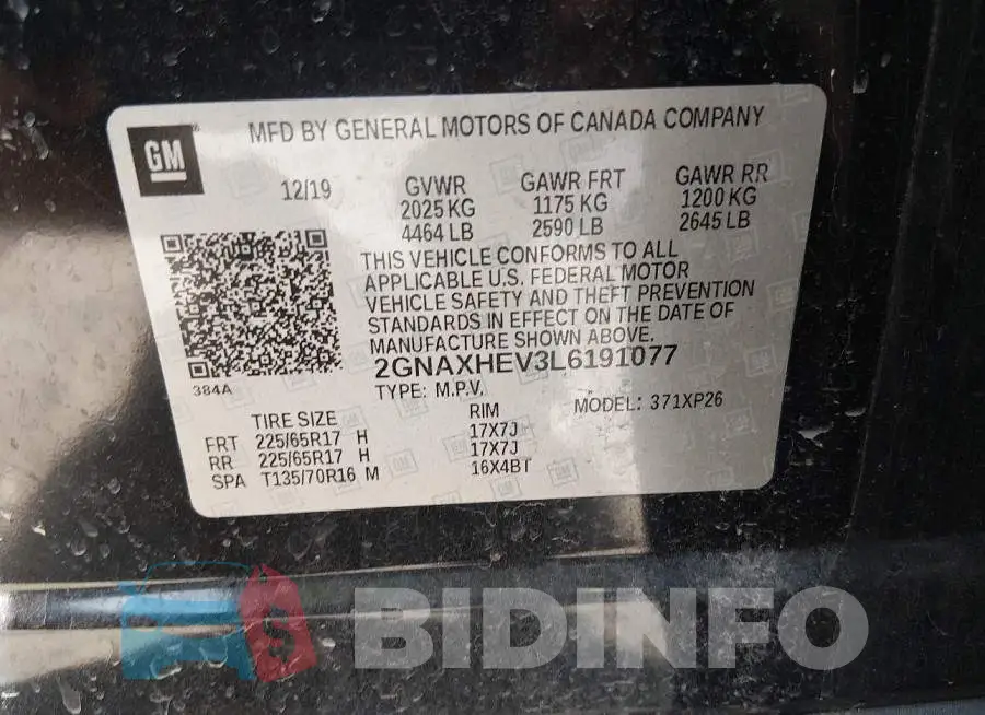 2GNAXHEV3L6191077 Photo# 9