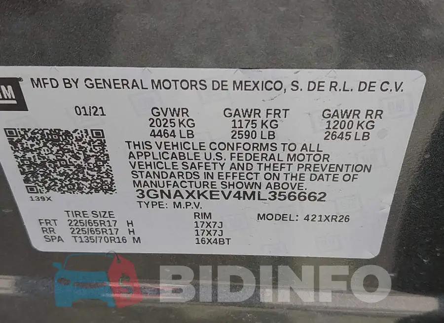 3GNAXKEV4ML356662 Photo# 9