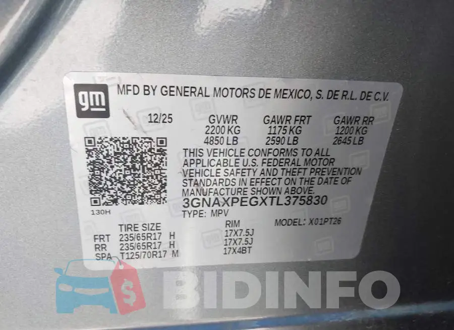 3GNAXPEGXTL375830 Photo# 9