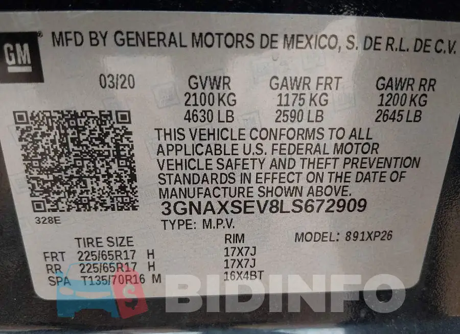 3GNAXSEV8LS672909 Photo# 9