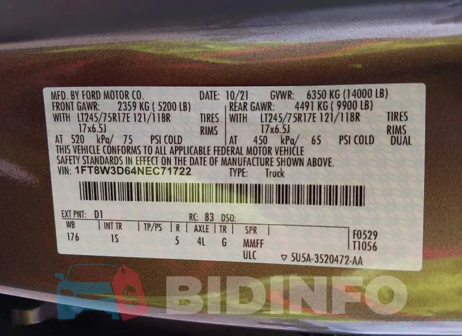 1FT8W3D64NEC71722 Photo# 9