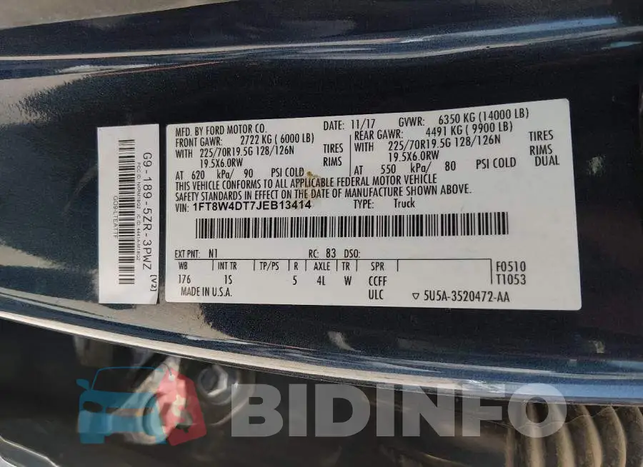 1FT8W4DT7JEB13414 Photo# 9