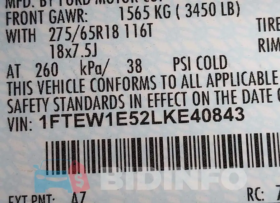 1FTEW1E52LKE40843 Photo# 9