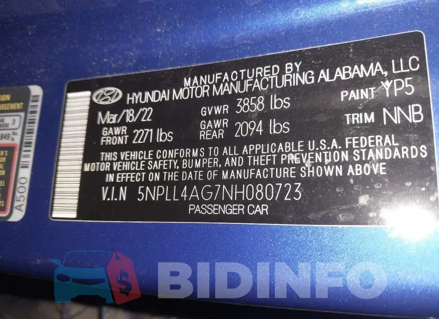 5NPLL4AG7NH080723 Photo# 9