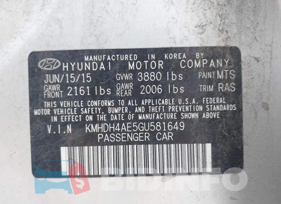 KMHDH4AE5GU581649 Photo# 9