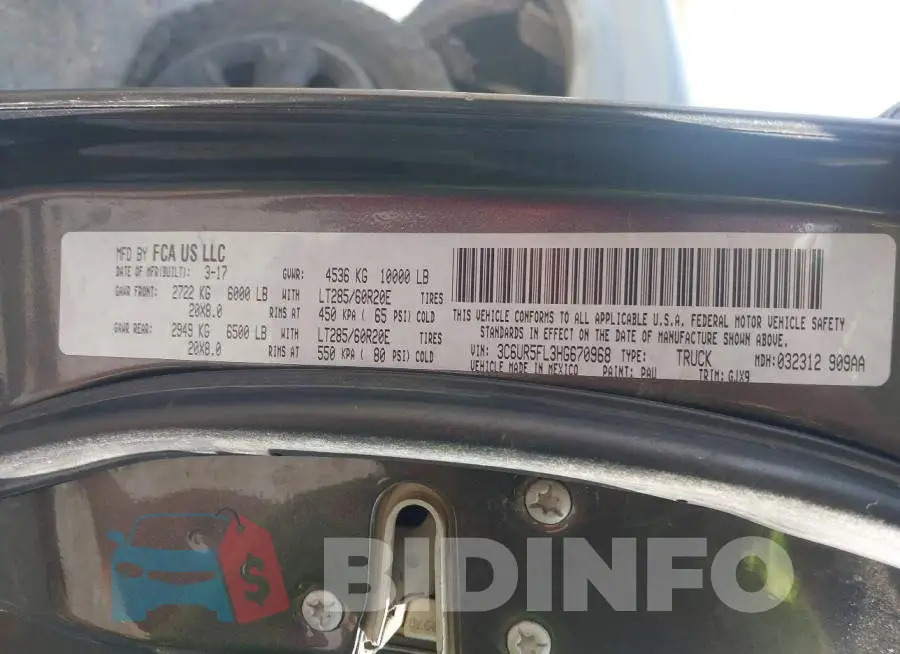 3C6UR5FL3HG670968 Photo# 9