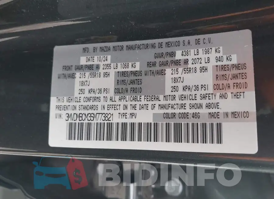 3MVDMBCM3SM773821 Photo# 9
