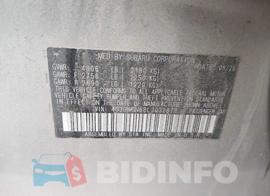 4S3BWGN68L3032873 Photo# 9