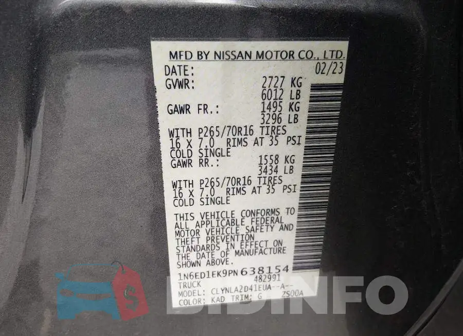 1N6ED1EK9PN638154 Photo# 9