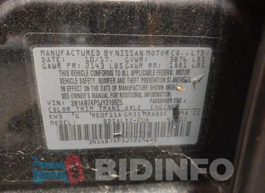 3N1AB7AP5JY219825 Photo# 9