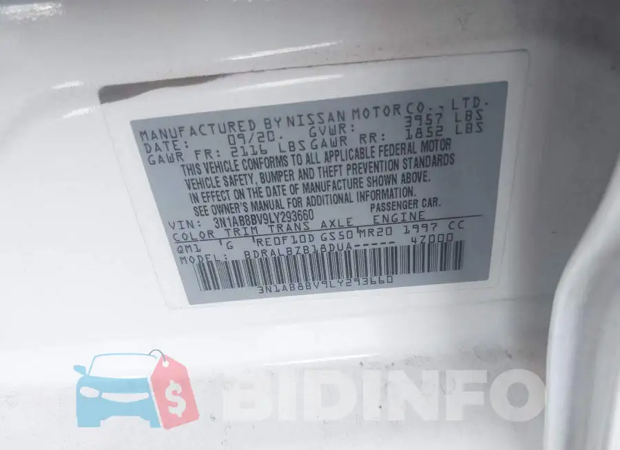 3N1AB8BV9LY293660 Photo# 9