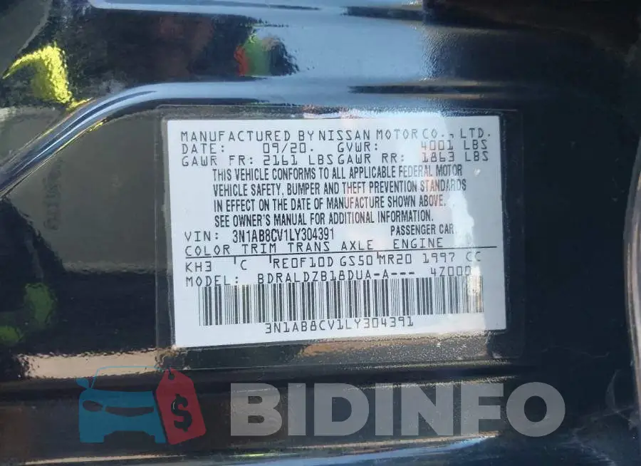 3N1AB8CV1LY304391 Photo# 9