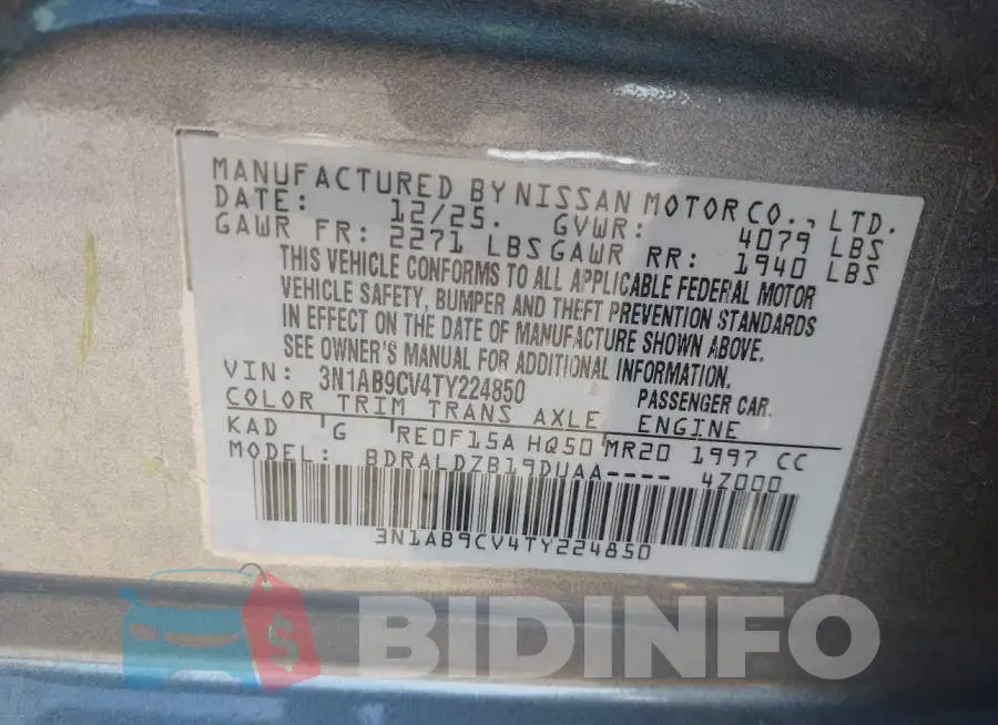 3N1AB9CV4TY224850 Photo# 9