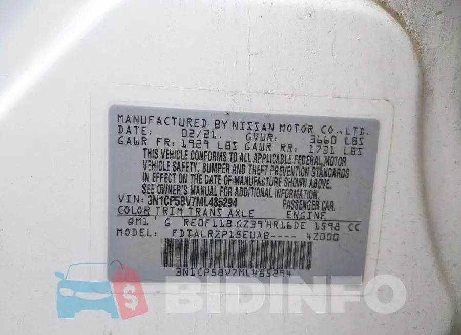 3N1CP5BV7ML485294 Photo# 9