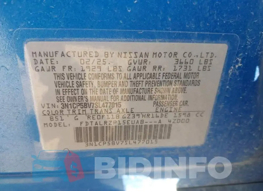 3N1CP5BV7SL477015 Photo# 9