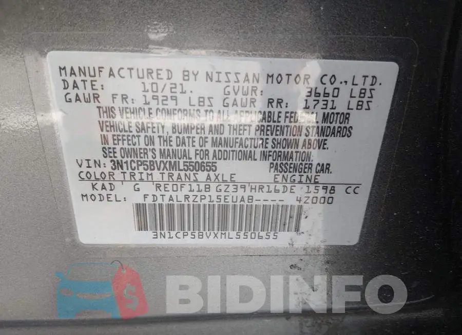 3N1CP5BVXML550655 Photo# 9
