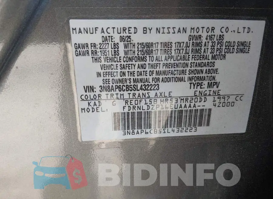 3N8AP6CB5SL432223 Photo# 9