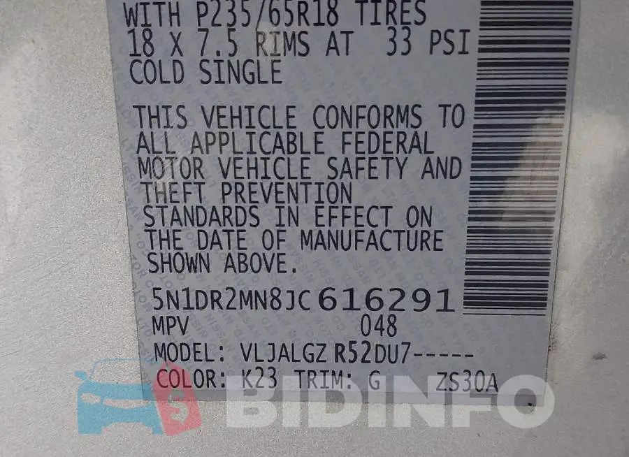 5N1DR2MN8JC616291 Photo# 9