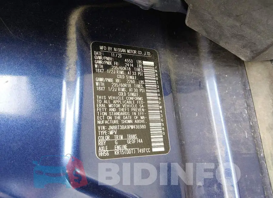 JN8BT3BA9PW436980 Photo# 9
