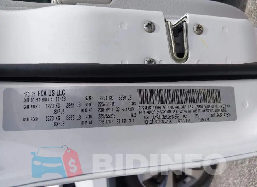 1C4PJLDB5LD560652 Photo# 9