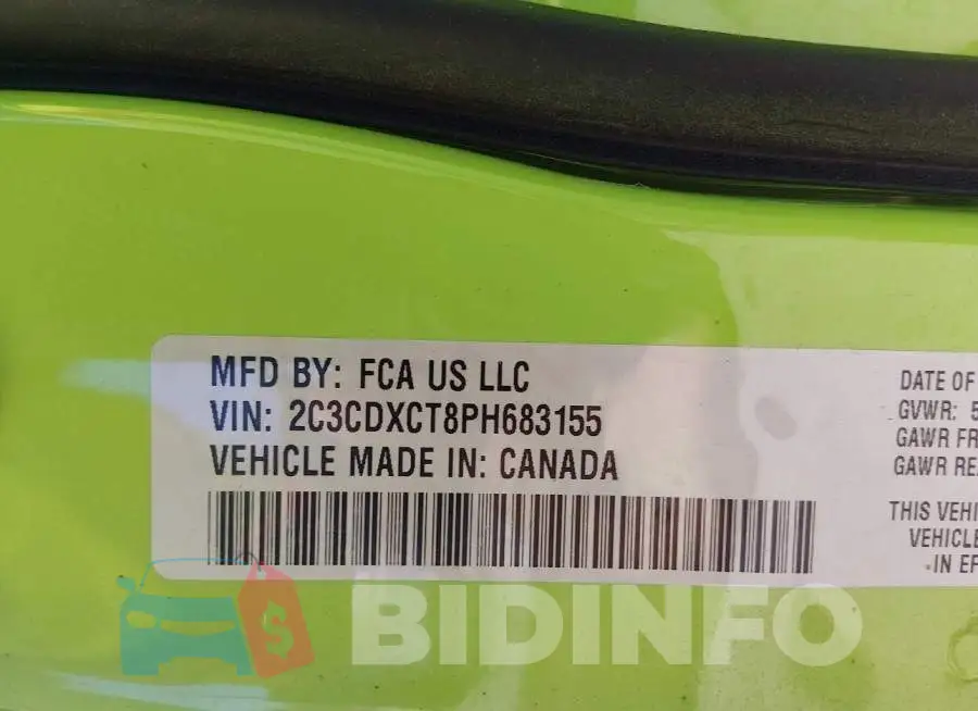 2C3CDXCT8PH683155 Photo# 9