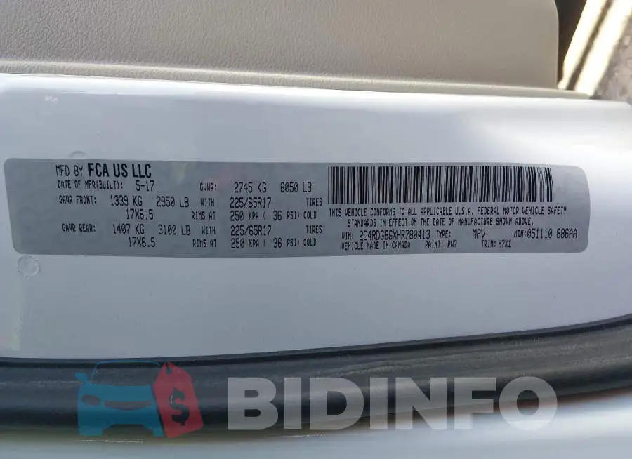 2C4RDGBGXHR780413 Photo# 9