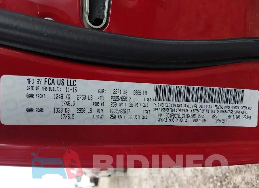 3C4PDCAB1GT164505 Photo# 9