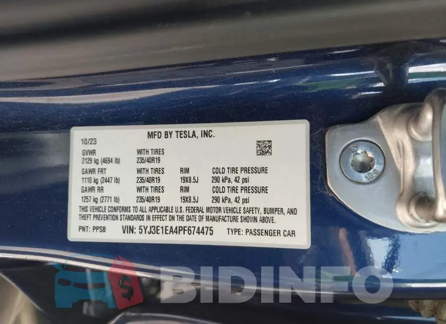 5YJ3E1EA4PF674475 Photo# 9