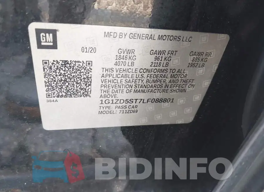 1G1ZD5ST7LF088801 Photo# 9