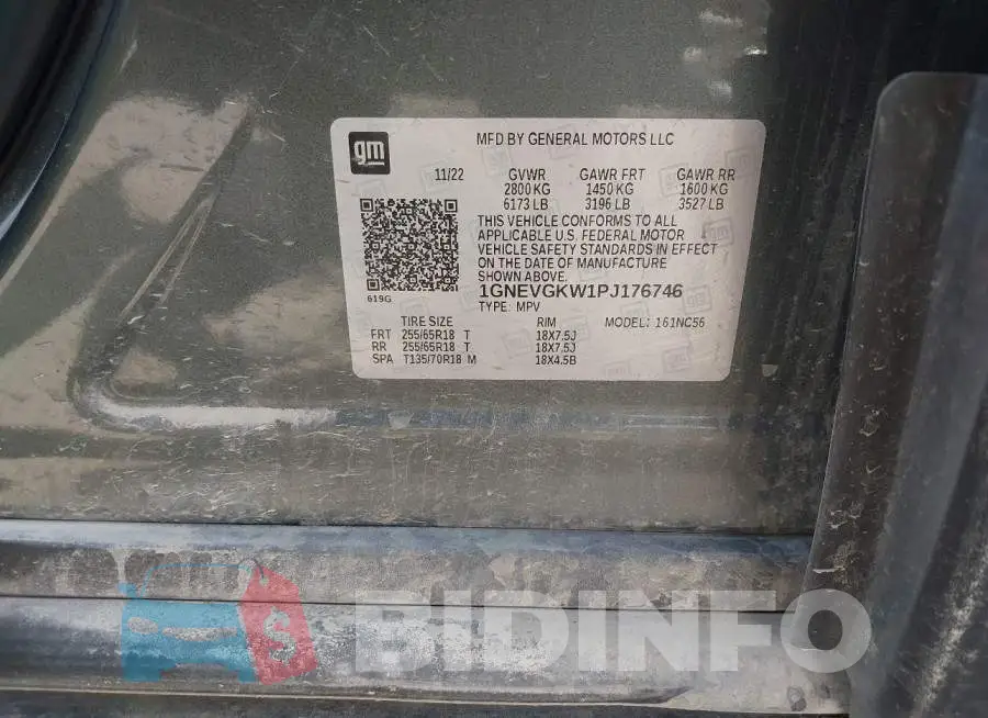 1GNEVGKW1PJ176746 Photo# 9