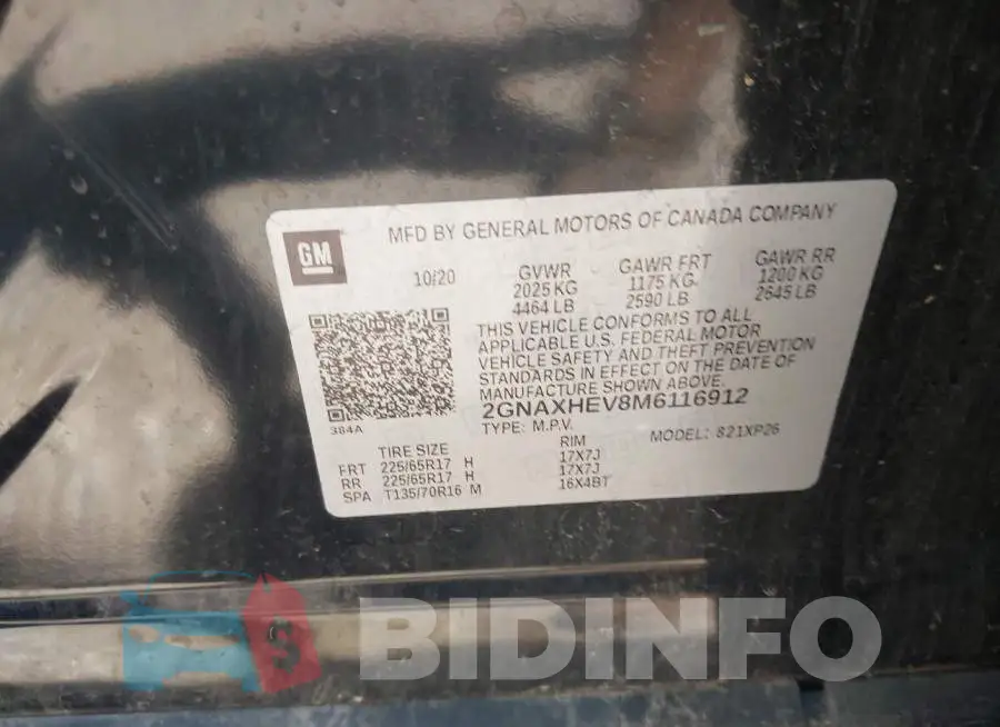2GNAXHEV8M6116912 Photo# 9