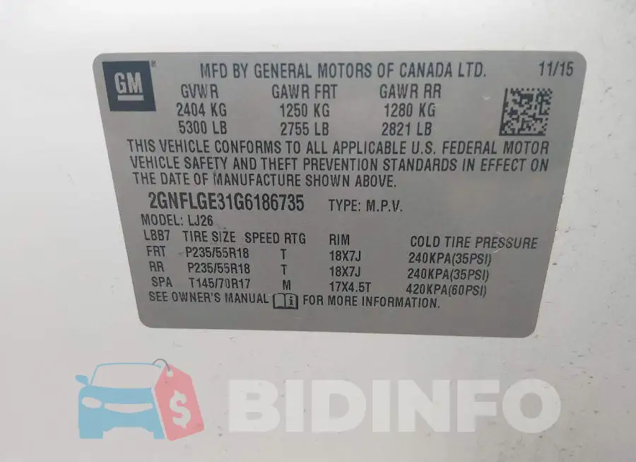 2GNFLGE31G6186735 Photo# 9