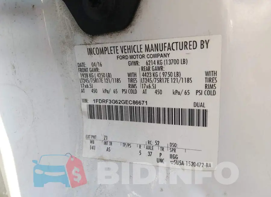 1FDRF3G62GEC86671 Photo# 9
