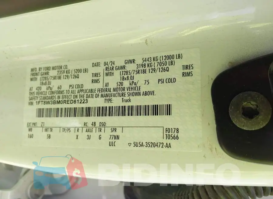 1FT8W3BM0RED81223 Photo# 8