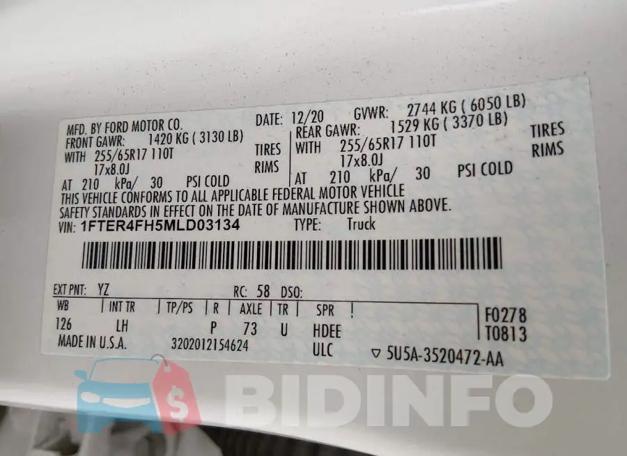 1FTER4FH5MLD03134 Photo# 9