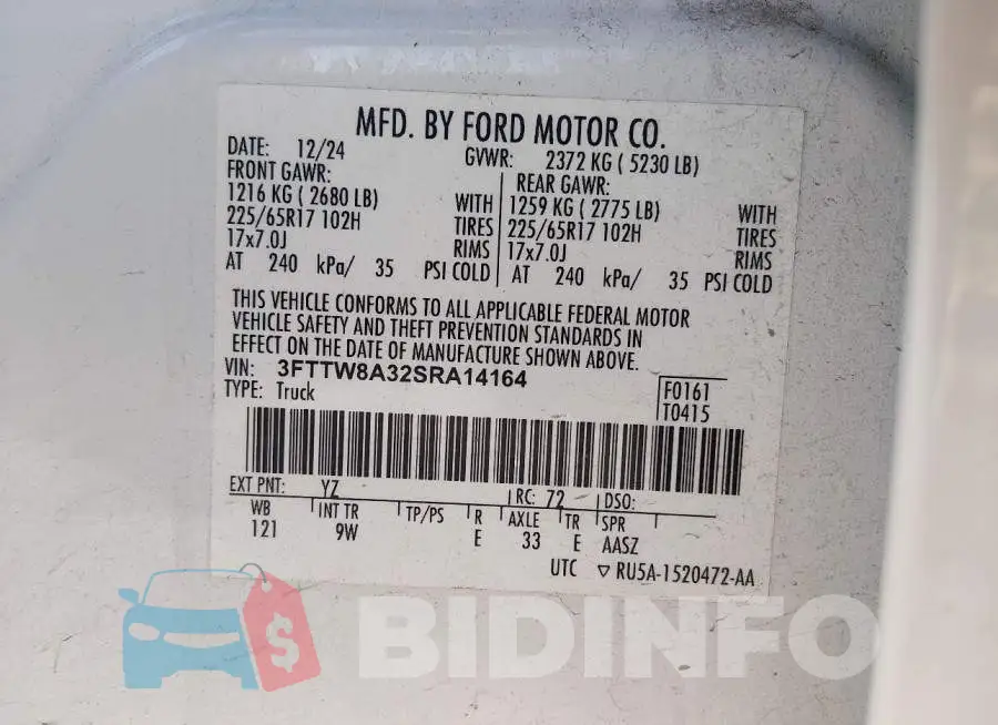 3FTTW8A32SRA14164 Photo# 9