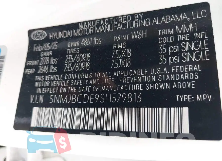 5NMJBCDE9SH529813 Photo# 9